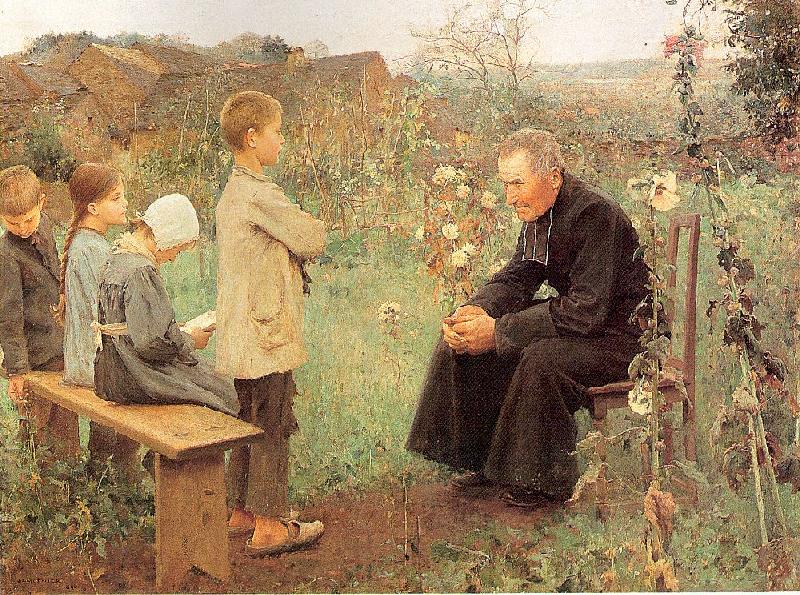 Muenier, Jules-Alexis The Catechism Lesson Germany oil painting art